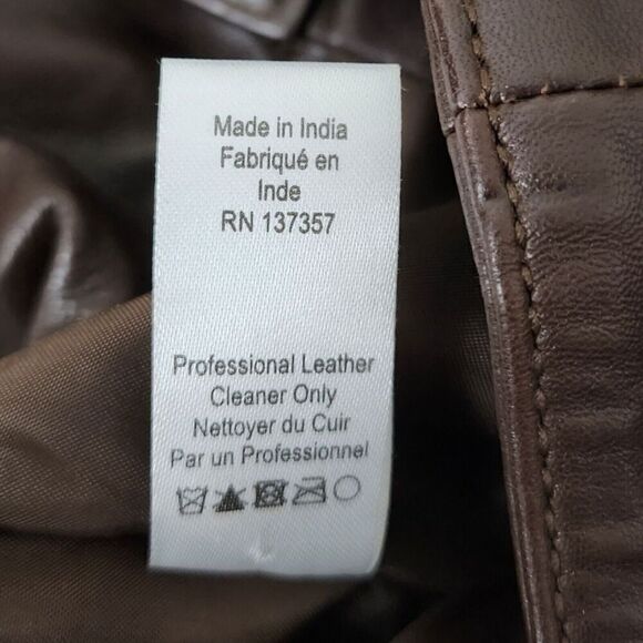 Marissa Webb Pants Womens 2 Brown Lamb Leather Cropped Straight Leg High-Rise - Picture 7 of 16